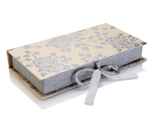 Wedding Cash Box in Elegant Fawn and Silver Grey Floral