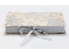 Wedding Cash Box in Elegant Fawn and Silver Grey Floral
