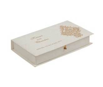 Wedding Favor Box in Cream and Golden Color