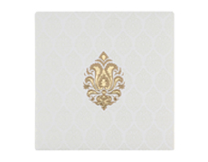 Wedding Invitation Card with Elegant White & Golden Colour