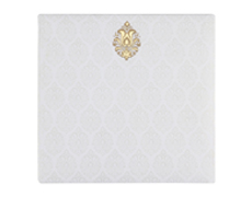 Wedding Invitation Card with Elegant White & Golden Colour