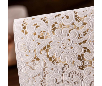 Wedding invitation cards with embossed Flower