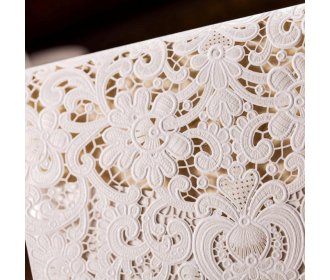 Wedding invitation cards with embossed Flower