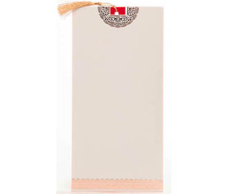 Wedding invitation in Ivory with Dark Red pullout insert