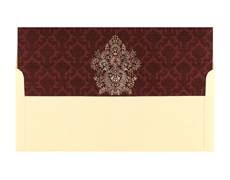 Indian Traditional Wedding Card in Rich Maroon & Golden Floral