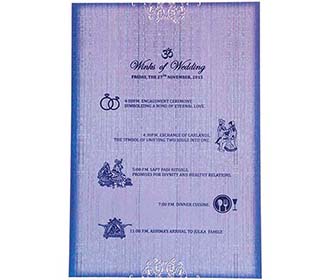 Wedding Invite in Turquoise Blue & Purple with Laser Cut Names