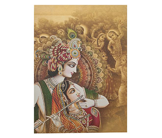 Wedding Invite with Ganesha and Radha Krishna descriptive images