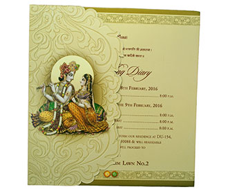Wedding Invite with Ganesha, Radha Krishna and Royal Wedding Ima