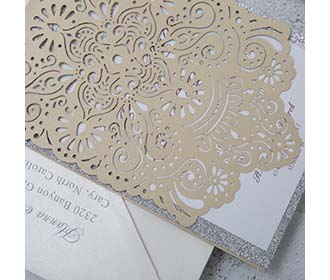 Wedding Invittaion cards with ethnic laser cut patterns