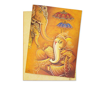 Ganesha Mint Green Wedding Cards Images