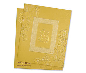 Ganesha Single Fold Insert Wedding Cards Images