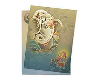 Hindu Cerulean Wedding Cards Images
