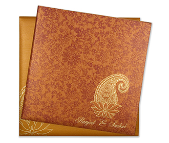 Hindu Glittery gold Wedding Cards Images