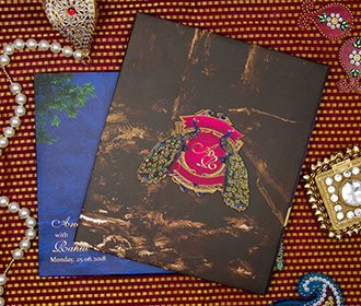 His & Her Peacock Wedding Cards Images