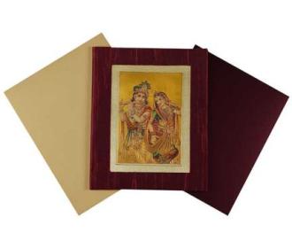 Radha Krishna Blue Wedding Cards Images