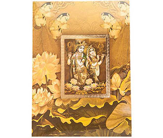 Radha Krishna Dark Gray Wedding Cards Images