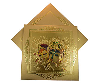 Radha Krishna Lasercut Wedding Cards Images