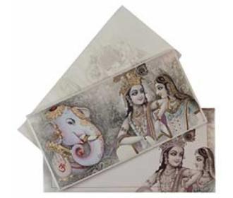 Radha Krishna Red Wedding Cards Images