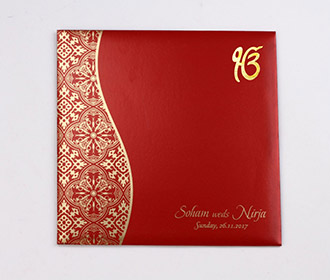 Sikh Coral Wedding Cards Images